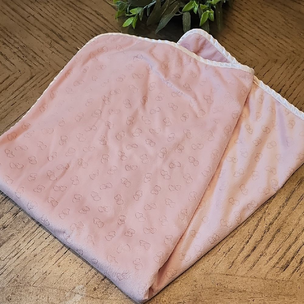 Pink Baby Blanket with Heart Pattern